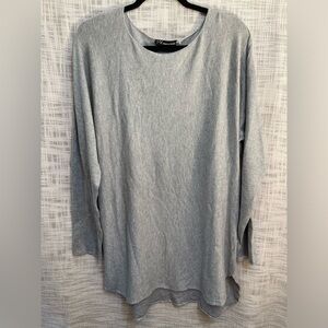 Knit tunic sweater, gray tunic sweater